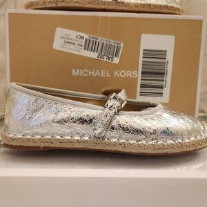 Michael Kors Silver "Lynn" espadrilles. NIB. Size 7.5